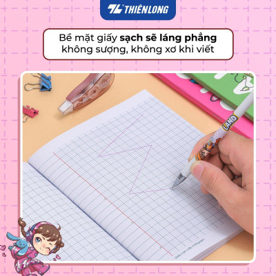 Combo 5/10 Tập học sinh chống lem 96 trang 4 ô ly vuông 2mm 120gsm Thiên Long NB-121/AK - PB Akooland - Mẫu ngẫu nhiên