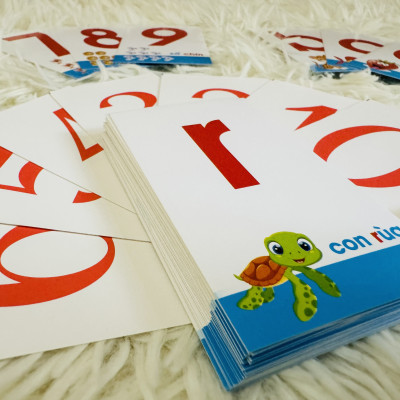 Bộ 44 Thẻ nhận biết Chữ Cái và Số dành cho cô và cháu (Thẻ chữ cháu)