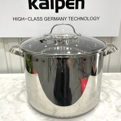 Nồi luộc gà inox 304 cao cấp 5 đáy Kalpen Lermat dung tích 12L/15L, bảo hành 5 năm chuẩn Đức