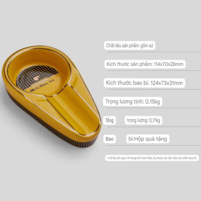 Gạt tàn sứ cigar ashtray chất liệu sứ sang trọng kiểu dáng caribe