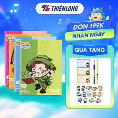 Combo 5/10 Tập học sinh Thiên Long 96 trang 4 ô ly vuông 2mm 100gsm TP-NB061/AK - Vở học sinh Akooland dày, thiết kế đẹp