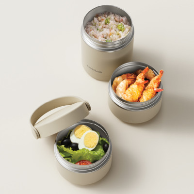 Bộ hộp cơm giữ nhiệt LocknLock LHC8058, Hàng chính hãng, thép không gỉ 304, có tay xách - JoyMall