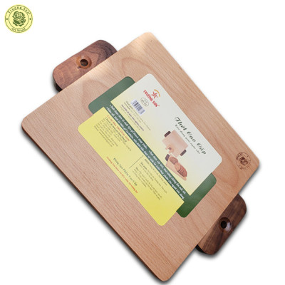 Thớt Gỗ Beech Chữ Nhật Quai Cầm Ngắn Dài 32.5, 39 cm  - Đồ Gỗ Nhà Bếp Thương Hiệu Trường Sơn