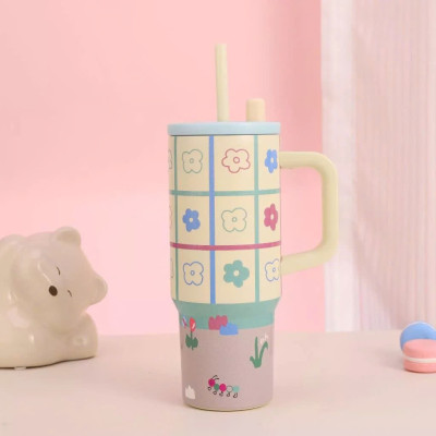 Ly Giữ Nhiệt Có Quai Cầm Họa Tiết Hình Dễ Thương Pastel Dung Tích 710ml Inox316 Giữ Nhiệt Tốt 6-8 Tiếng - HÀNG CHÍNH HÃNG MINIIN