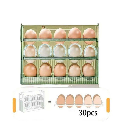 Khay Đựng Trứng 3 Tầng Thông Minh Chứa Hộp Đựng Trứng 30 Quả, Nhựa PET An Toàn - Hàng Chính Hãng MINIIN