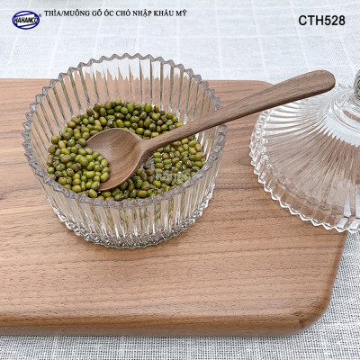 Thìa/Muỗng đầu tròn gỗ Óc Chó (13,5cm) CTH528 - Xúc gia vị, cafe, decor trang trí - An toàn cho sức khỏe