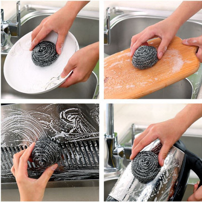 Set 02 miếng cọ xoong nồi chuyên dụng, làm từ thép không gỉ, bền dai, cho thời gian sử dụng lâu dài - nội địa Nhật Bản 
