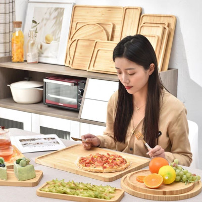 Khay gỗ tre tự nhiên chữ nhật nhiều cỡ size