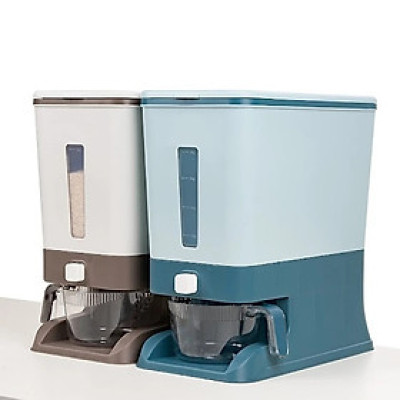 Thùng Đựng Gạo, Ngũ Cốc Thông Minh Kèm Cốc Vo Gạo Tiện Lợi