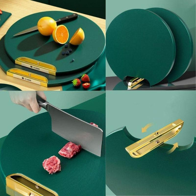 Thớt Nhựa PE Đa Năng Chống Nấm Mốc Kháng Khuẩn, Thớt Tròn Đường Kính 33cm Vệ Sinh Dễ Dàng - Tay Cầm Nhựa PP