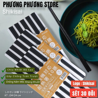 SÉT 10 / 20 / 30 ĐÔI ĐŨA LOGO SHIKISAI CHỊU NHIỆT CHỐNG TRƠN TRƯƠT KHÁNG KHUẨN NẤM MỐC