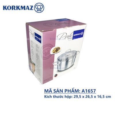 Nồi inox 18/10 Korkmaz Perla 5.5 lít - 24x12 cm