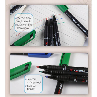 Bút viết CD STABILO OHPen F 0.7mm HP842F - Xanh