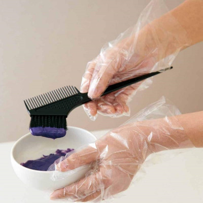 Combo set 04 miếng cọ xoong nồi lót mút 50g + set 50-70-100 chiếc găng tay nilon - made in Japan