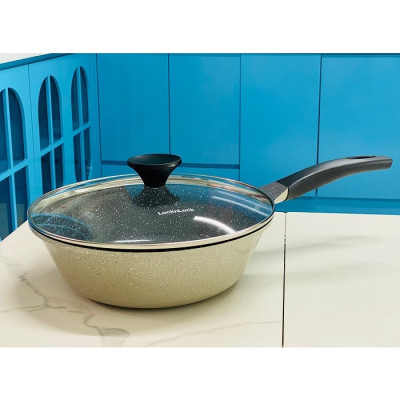 Chảo Sâu Lòng Đáy Phẳng Đá Stone 7 Lớp Cao Cấp 28cm LCA6285D (cam kết hàng chính hãng)