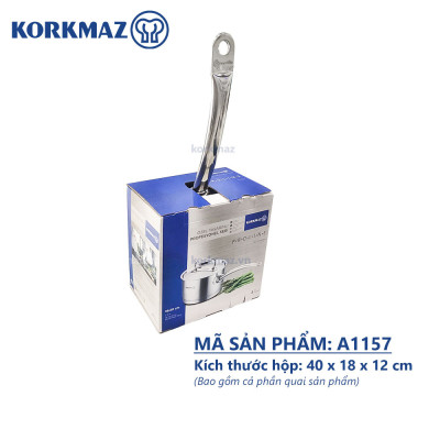 Quánh inox 18/10 Korkmaz Proline 2 lít có nắp - 16x10 cm