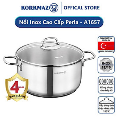 Nồi inox 18/10 Korkmaz Perla 5.5 lít - 24x12 cm