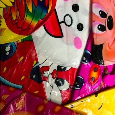 Combo 10 quả bóng bay kèm que cầm tay ( giao ngẫu nhiên) mini