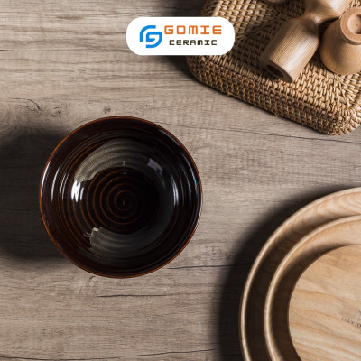 Bát Tô Nông 17x8cm men cánh gián - Tô Nông Men Cánh Gián