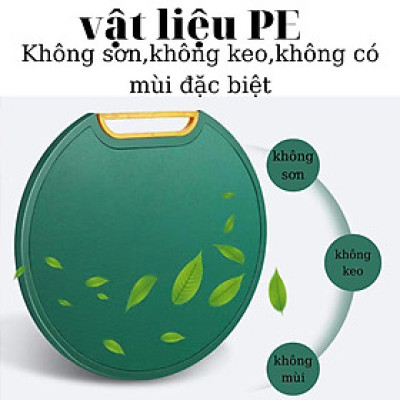 Thớt Nhựa PE Đa Năng Chống Nấm Mốc Kháng Khuẩn, Thớt Tròn Đường Kính 33cm Vệ Sinh Dễ Dàng - Tay Cầm Nhựa PP