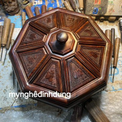 Hộp đựng bánh kẹo đa năng bằng gỗ trắc đỏ đen 30x15cm 