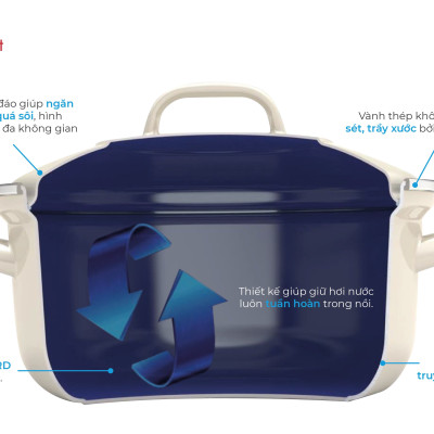 Nồi hầm tráng men BK Indigo 24cm (8.7L) - Nhiều Màu