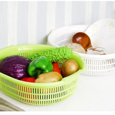 Bộ 01chậu & 01rổ nhựa Oval Sanada Seiko 5.3L cao cấp có tay cầm tiện dụng - Hàng nội địa Nhật Bản.