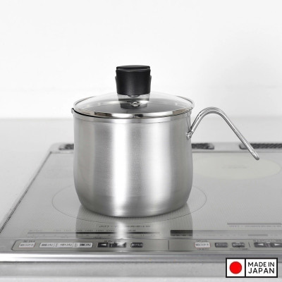 Nồi Inox đa năng dùng cho bếp từ Ernest Ippinbutsuso Size 14cm dung tích 2.1L - Hàng nhập khẩu chính hãng từ Nhật Bản