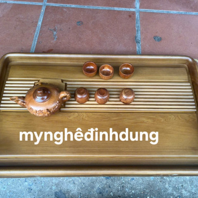 Khay trà chè bầy bộ ấm  chén  tiếp khách bằng bách xanh thơm nức 69x41x6cm 