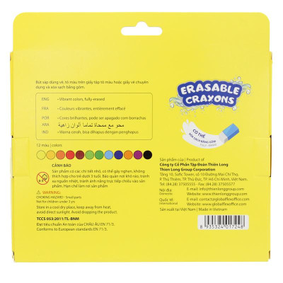 Hộp 12 Sáp Màu Rửa Được Máy Bay Colorkit - Thiên Long PCR-C018/AK