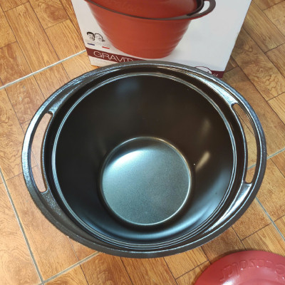 Nồi hầm nhôm đúc Hàn Quốc T&K Eco Solar 24cm thành cao 18cm dung tích 6L đáy từ