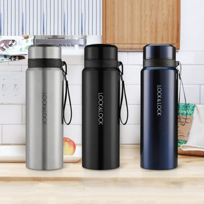 Bình Giữ Nhiệt Vacuum Bottle Lock&Lock màu bạc LHC6180-SLV 800ml, Hàng chính hãng, thép không gỉ, độ bền cao - JoyMall