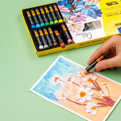 Hộp 24 Bút Sáp Dầu Thân Tròn - Soft Oil Pastels - Colokit OP-C033