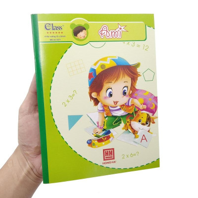 Lốc 5 Vở Class Ami - 4 Ô Ly 96 Trang ĐL 100g/m2 - Hồng Hà 0371 (Mẫu Bìa Giao Ngẫu Nhiên) - Tặng Kèm 1 Cuốn Cùng Loại