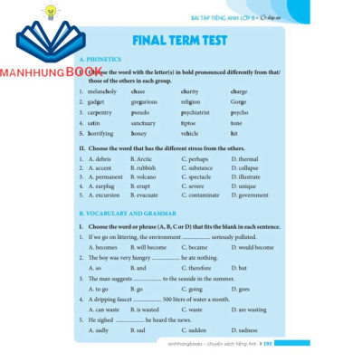 Sách - Bài tập tiếng Anh lớp 8 - Có đáp án (tái bản 01)