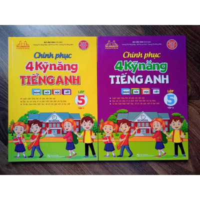Sách - Combo chinh phục 4 kỹ năng tiếng anh Nghe - nói - đọc - viết lớp 5 (T1 +T2)