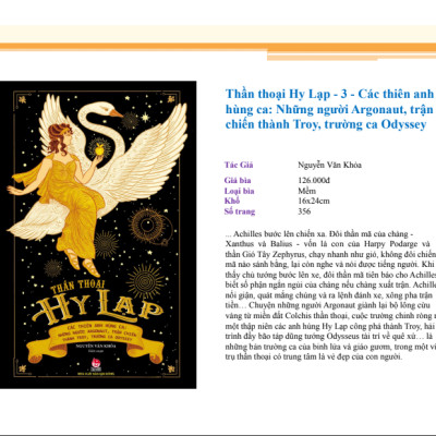 Sách - Thần Thoại Hy Lạp: Truyền thuyết các vị thần Đỉnh Olympus huyền thoại - Những Chiến Công Vĩ Đại: Perseus , Heracles Và Các Dũng Sĩ - Các Thiên Anh Hùng Ca