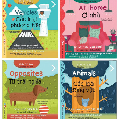 Combo  tương tác Song ngữ  Slide and see cho bé học Tiếng Anh - Bản Quyền