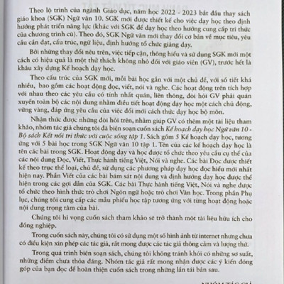 Sách - Kế Hoạch Dạy Học Ngữ Văn 10 Tập 1 (Bộ Sách Kết Nối Tri Thức Với Cuộc Sống)