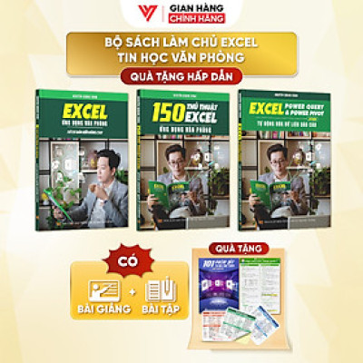 Combo 3 Sách Power Query & Power Pivot, 150 Thủ Thuật Và Excel Cơ Bản Đến Nâng Cao Kèm Video Khóa Học