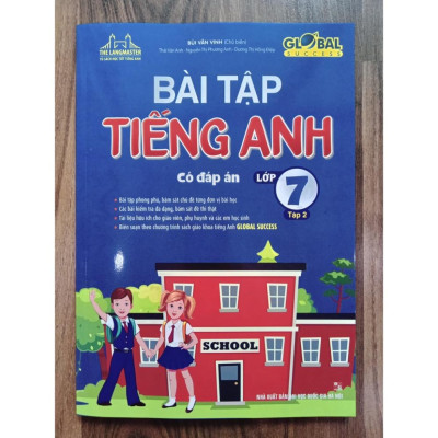 Sách - Combo Bài tập tiêng anh 7 có đáp án ( Tập 1 + Tập 2 ) Mới