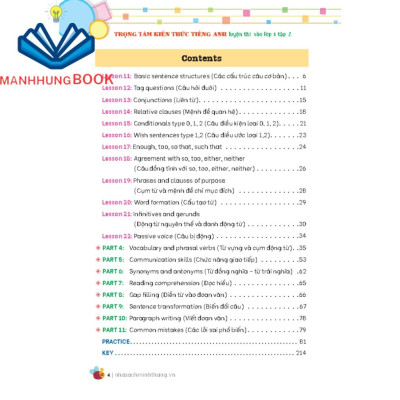 Sách-Trọng tâm kiến thức tiếng anh luyện thi vào lớp 6 tập 2 (không đáp án)