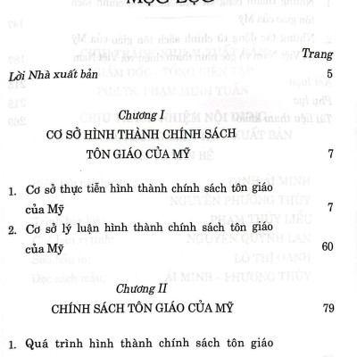 Chính Sách Tôn Giáo Của Mỹ Và Góc Nhìn Tham Chiếu Với Việt Nam