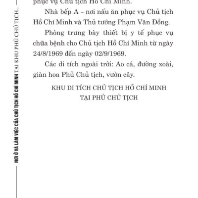 Nơi ở và làm việc của Chủ tịch Hồ Chí Minh tại Khu Phủ Chủ tịch - Hà Nội - bản in 2025