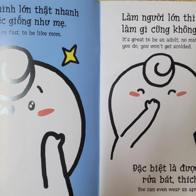 Sách Ehon Miu Miu Tự Lập Phần 1 Song Ngữ - Rửa Bát