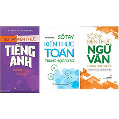 Sách - Combo 3 cuốn Sổ Tay Kiến Thức Toán - Tiếng Anh - Ngữ Văn Trung Học Cơ Sở