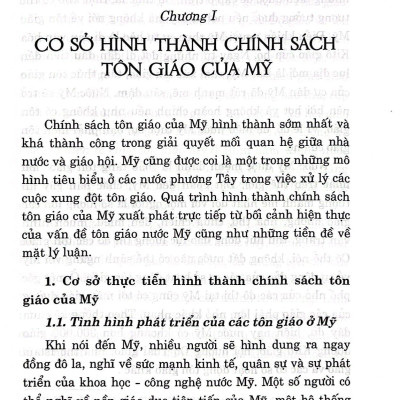 Chính Sách Tôn Giáo Của Mỹ Và Góc Nhìn Tham Chiếu Với Việt Nam
