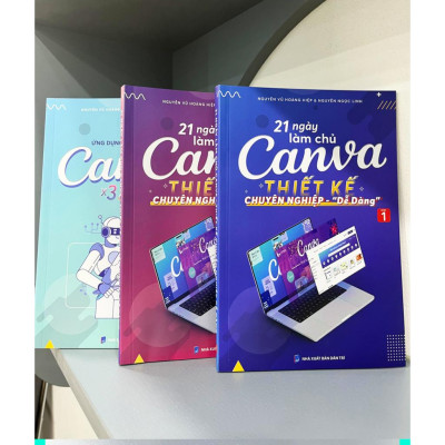 Sách Canva - Bộ 3 Cuốn 21 Ngày Làm Chủ Thiết Kế Canva, Tặng Kèm Video Hướng Dẫn, File Thực Hành