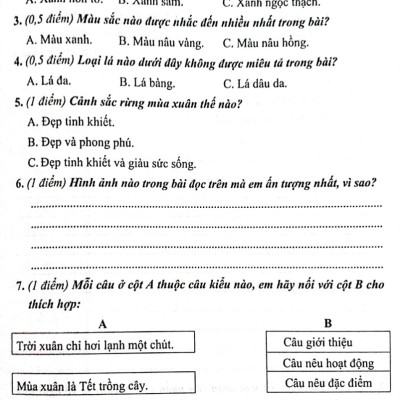 Bộ Đề kiểm Tra Môn Tiếng việt Lớp 3 ( Bám sát sách Giáo Khoa Kết Nối Tri Thức Với Cuộc Sống )