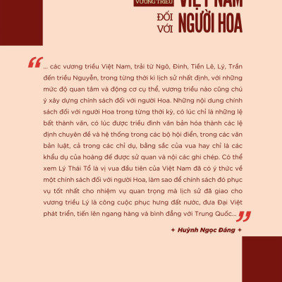 Chính Sách Của Các Vương Triều Việt Nam Đối Với Người Hoa (Tái Bản Có Bổ Sung 2024)